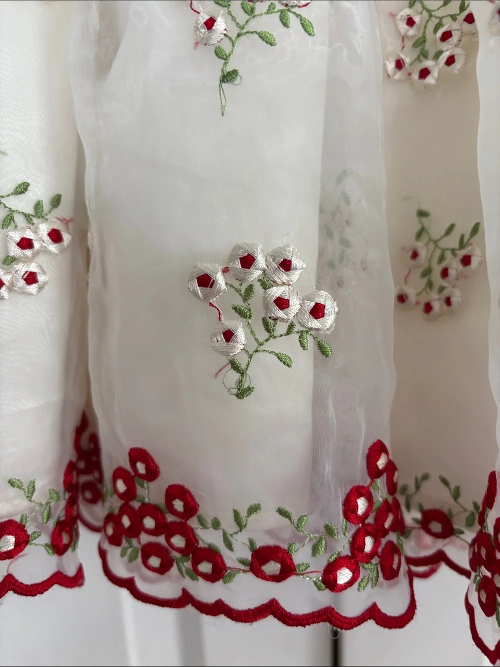 Blueberi Boulevard Girls' Red Velvet & Ivory Embroidered Holiday Dress Size 2T